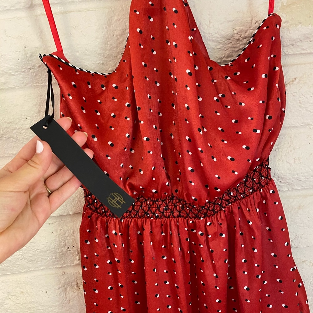 Red polka dot midi dress - Picture 3 of 5